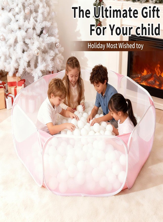 Heopeis Kids Ball Pit Large Pop Up Children Ball Play Tent for Toddlers Girls Boys for Indoor Outdoor Baby Playpen with Carry Tote, Balls Not Included (Pink)… - Image 4