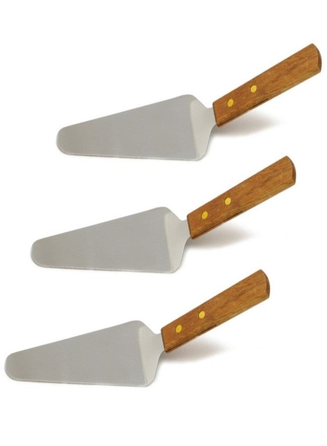 Chef Craft Set of 3, Classic Stainless Steel Blade Pie Server, Wooden Handle, 9-1/2 Inch - Image 1