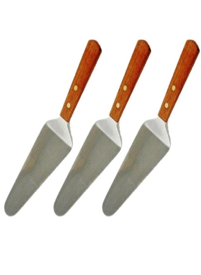 Chef Craft Set of 3, Classic Stainless Steel Blade Pie Server, Wooden Handle, 9-1/2 Inch - Image 3