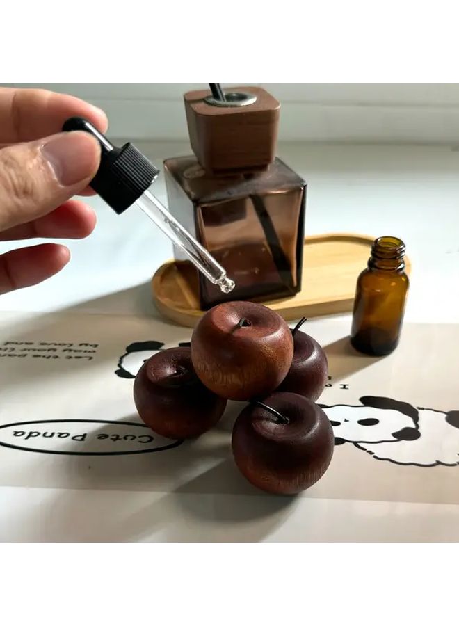 2pcs Apple Shaped Wooden Essential Oil Diffuser Solid Wood Aromatherapy Diffuser No Battery Required Long Lasting Fragrance For Home Car Holiday Decoration Christmas Gift Natural Wood Design - Image 5