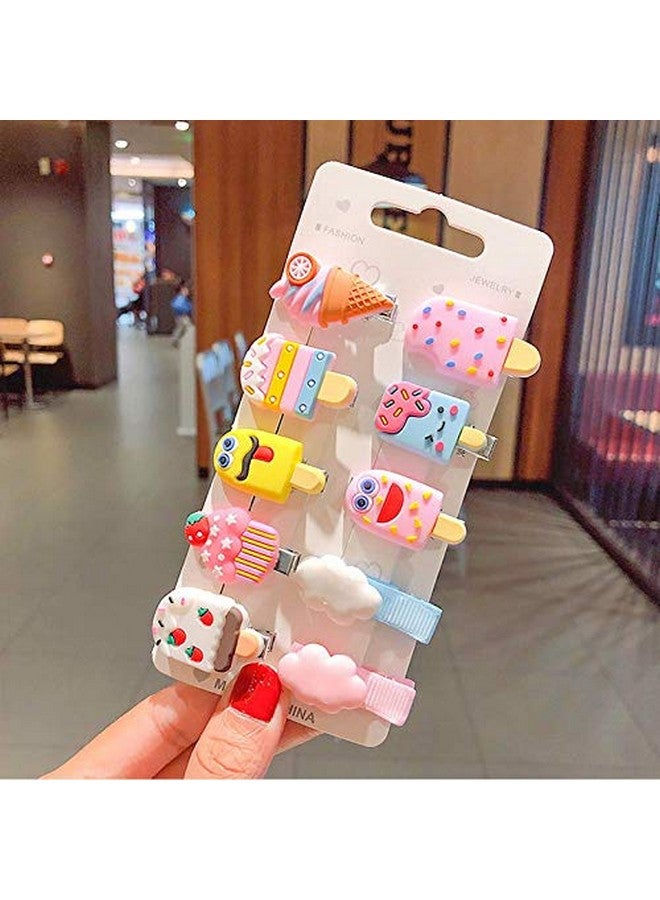 Belicia Belicia 10Pcs Fruit Children's hair accessories, Hair Clips,Hairpin,Super Cute Girls Duckbill Clip,Small Clip,Headdresses,Ice Cream,Clouds(Color) - Image 1