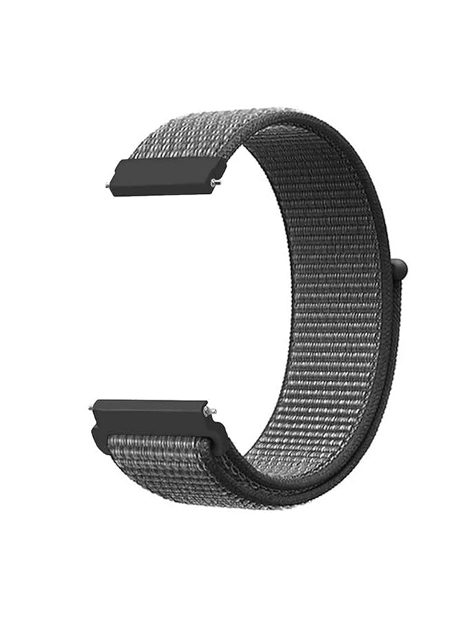 3إي حزام من النايلون الرياضي بحزام فيلكرو مقاس 20 مم لساعة هواوي جي تي 2 42 مم سامسونج جالاكسي S4 42 مم Active1 40 مم Active2 40 مم Samsung Watch3 41 مم Honor Magic2 42 مم رمادي_غامق - Image 1