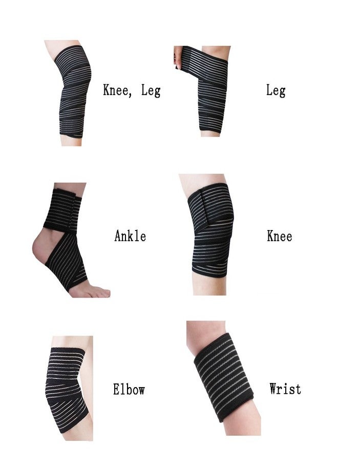 Luwint 2PACK Calf Compression Bandage, Elastic Leg Band Calves Wrap for Men Women - Stretch Pain Relief Support Strap for Sports Gym Weightlifting Working Out Running (Black / 60'' Length) - Image 2