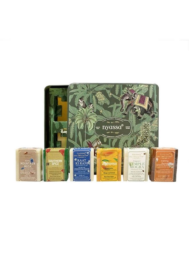 Nyassa Best Of Tin Box Gift Set;Gift Set For All Occasions; Handmade Soap 75Gmx6Pc; Natural Ingredient;No Parabens.100% Vegetarian;Ideal Gifting For All Occasion - Image 1