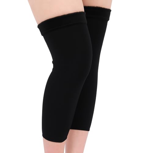 CLUZE Unisex Knee and Elbow Warmers for Winter | Thermal Fleece Lined Knee Pads & Elbow Sleeves | Soft Stretchable for Pain Relief, Comfort & Warmth | Black & Skin (Pack of 2) (BLACK-SKIN, FREE SIZE) - Image 2