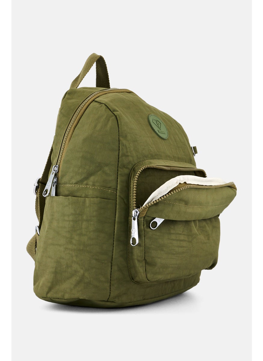 I Love Fashion Women Brand Logo Backpack 27 L x 31 H x 14 W cm, Olive  - Image 3