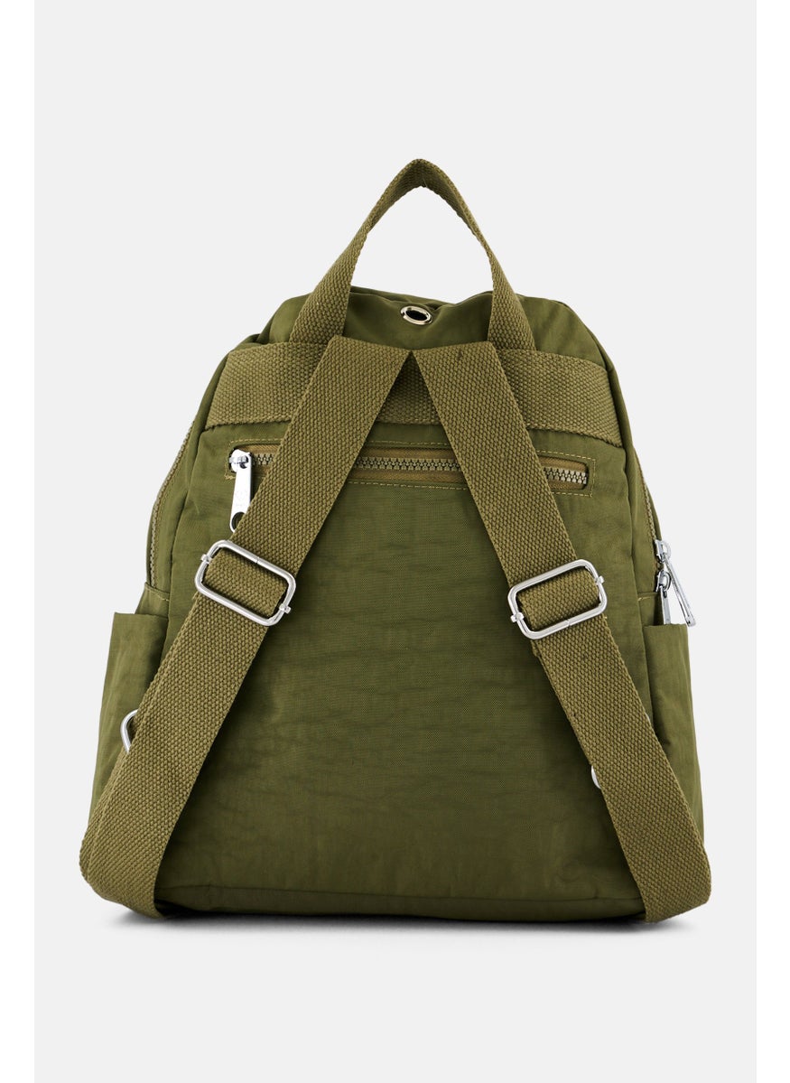 I Love Fashion Women Brand Logo Backpack 27 L x 31 H x 14 W cm, Olive  - Image 2