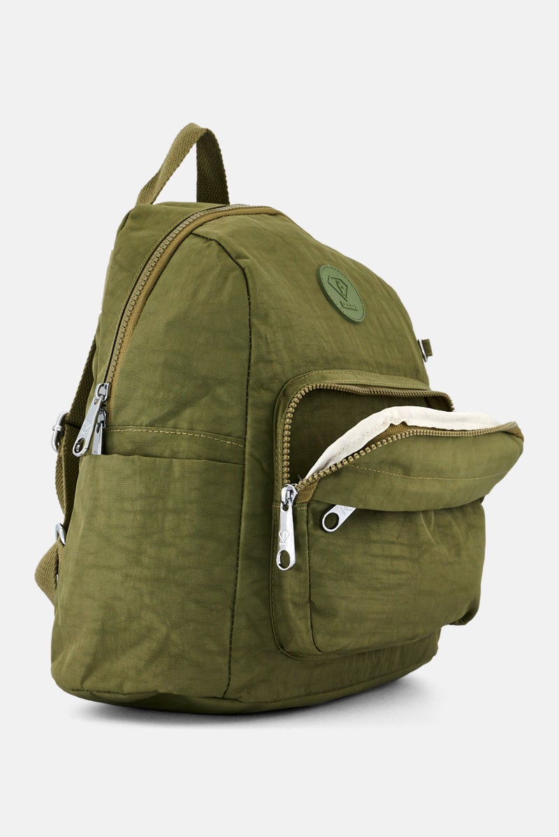 I Love Fashion Women Brand Logo Backpack 27 L x 31 H x 14 W cm, Olive - Image 3