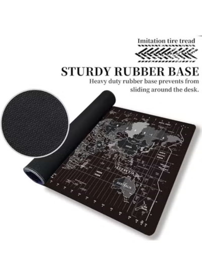 XXL Gaming Mouse Pad – Extended Desk Mat with World Map Design – Non-Slip Rubber Base, 80×30 cm - Image 2