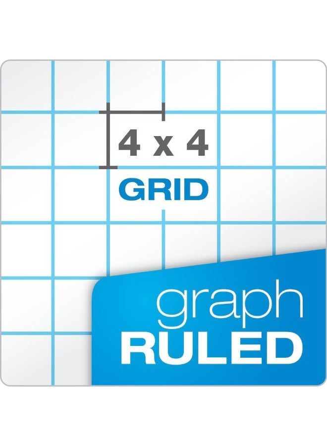 TOPS 33041 Quadrille Pads, 4 Squares/Inch, 8 1/2 x 11, White, 50 Sheets