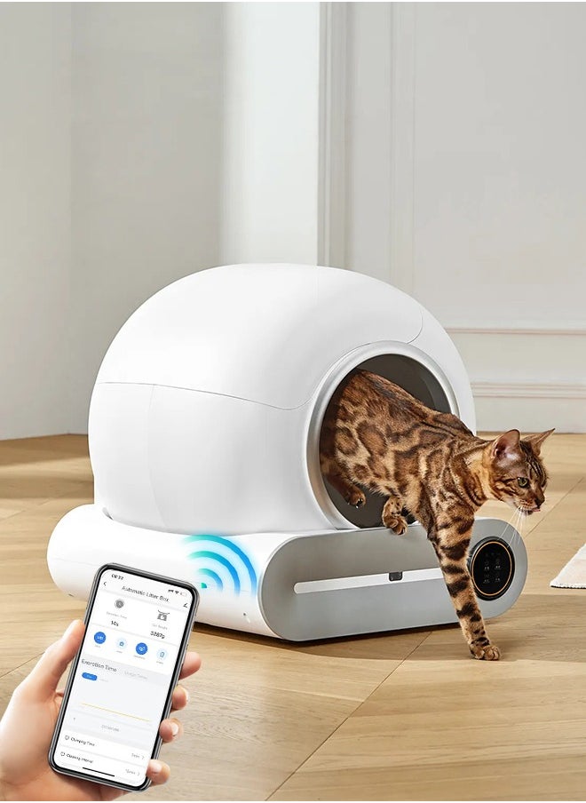 Occuwzz - Self Cleaning Cat Litter Box No Scooping Automatic Litter Box with APP Control 65L Large Capacity Pet Toilet - Image 1