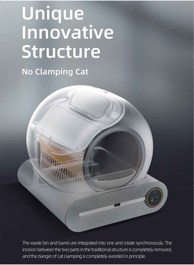 Occuwzz - Self Cleaning Cat Litter Box No Scooping Automatic Litter Box with APP Control 65L Large Capacity Pet Toilet - Image 1