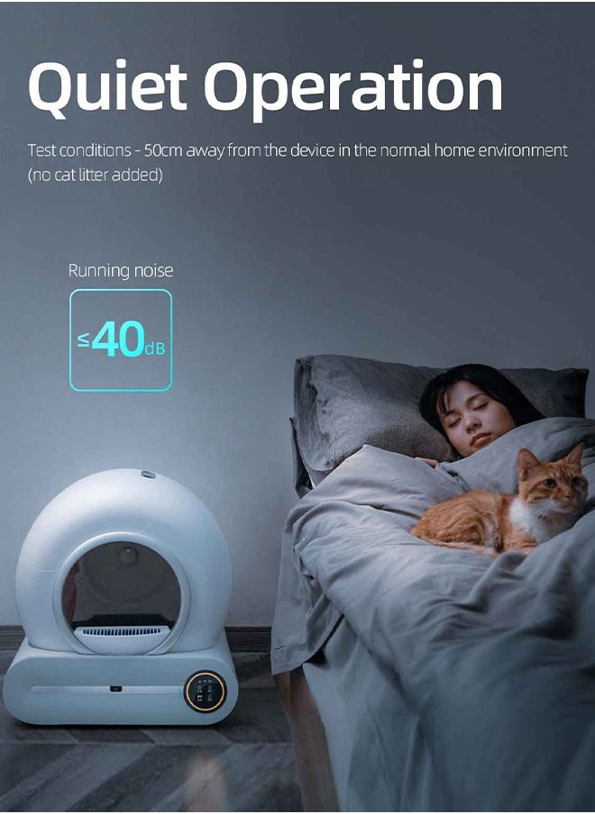 Occuwzz - Self Cleaning Cat Litter Box No Scooping Automatic Litter Box with APP Control 65L Large Capacity Pet Toilet - Image 1