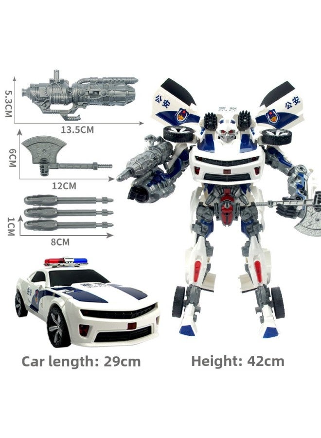 Loquat Jinjiang Deformation Toy Optimus Hornet Large Police Car Sound And Light Version King Kong Car Robot Boy Hand Toy-Color:Chinese Police Car  Sound And Light Version - Image 4