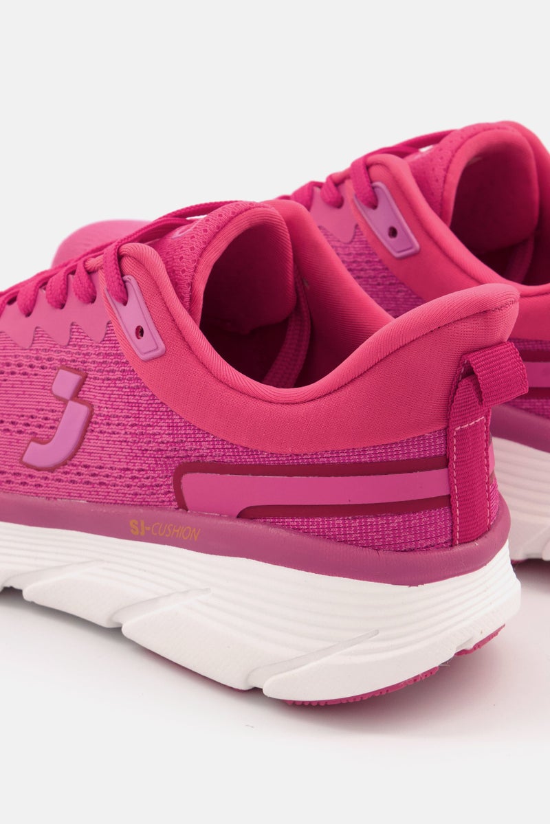 SAFETY JOGGER Women Brand Logo Lace Up Running Sports Shoes, Pink  - Image 2