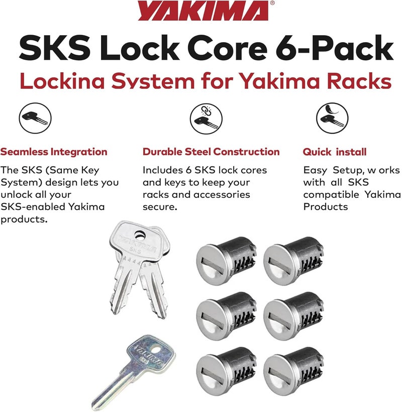 YAKIMA SKS Lock Cores for Car Rack System - 2-Pack - Image 2