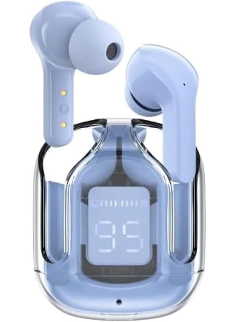 Wireless Earbuds Bluetooth Noise Isolating Earbuds Compatible with iPhone and Android - Digital Display Charging Case (blue) - Image 1