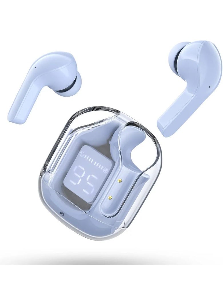 Wireless Earbuds Bluetooth Noise Isolating Earbuds Compatible with iPhone and Android - Digital Display Charging Case (blue) - Image 3