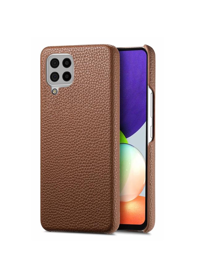 اس-توب جراب لهاتف Samsung Galaxy A22 4G، جراب خلفي من الجلد بحافة زيت الليتشي - Image 1