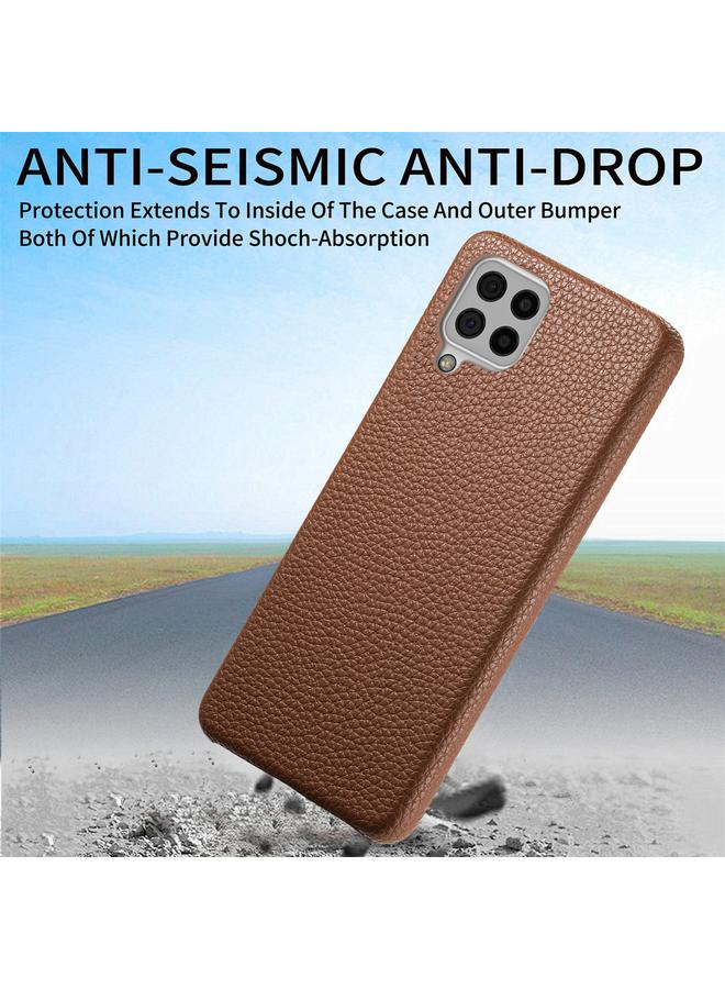 اس-توب جراب لهاتف Samsung Galaxy A22 4G، جراب خلفي من الجلد بحافة زيت الليتشي - Image 4