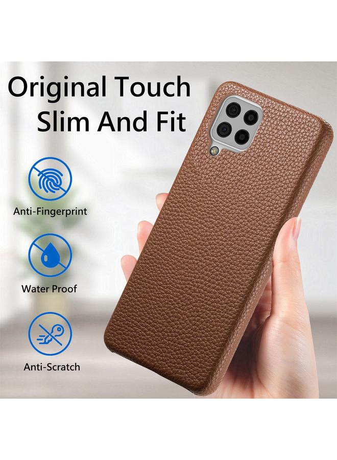 اس-توب جراب لهاتف Samsung Galaxy A22 4G، جراب خلفي من الجلد بحافة زيت الليتشي - Image 3