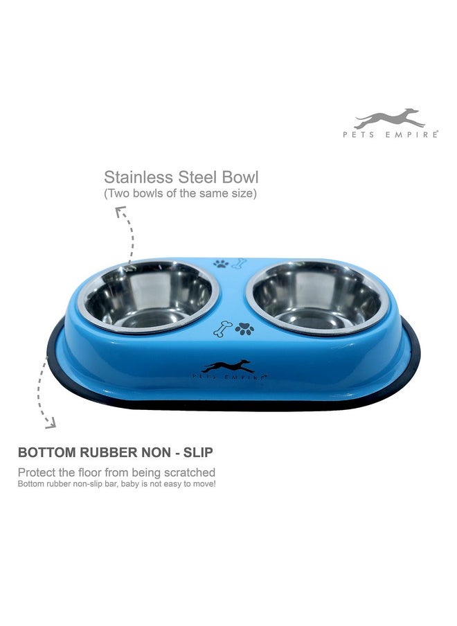 Pets Empire Dog & Cat Bowl | Cat Food Bowl | Bowls for Cat, Dog, Kitten | Feeder Double Diner Stainless Steel | Cat Feeding Bowl | Pet Bowl Anti Slip Mat | 2 X 450ml (Color May Vary) - pzsku/ZE6B34DAA0AA35BBC2CCEZ/45/_/1738306072/491f7045-1bde-49c1-8d5c-496bac283e70