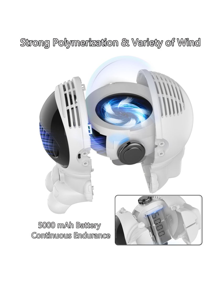 Excefore Pram Fan Clip On Stroller, Stroller Fan for Baby, Buggy Fan, Mini Spaceman, 4 Speed, Usb Rechargeable, Bladeless Baby Fan, Detachable Pushchairs Fans for Travel Crib Car Seat, White - Image 4