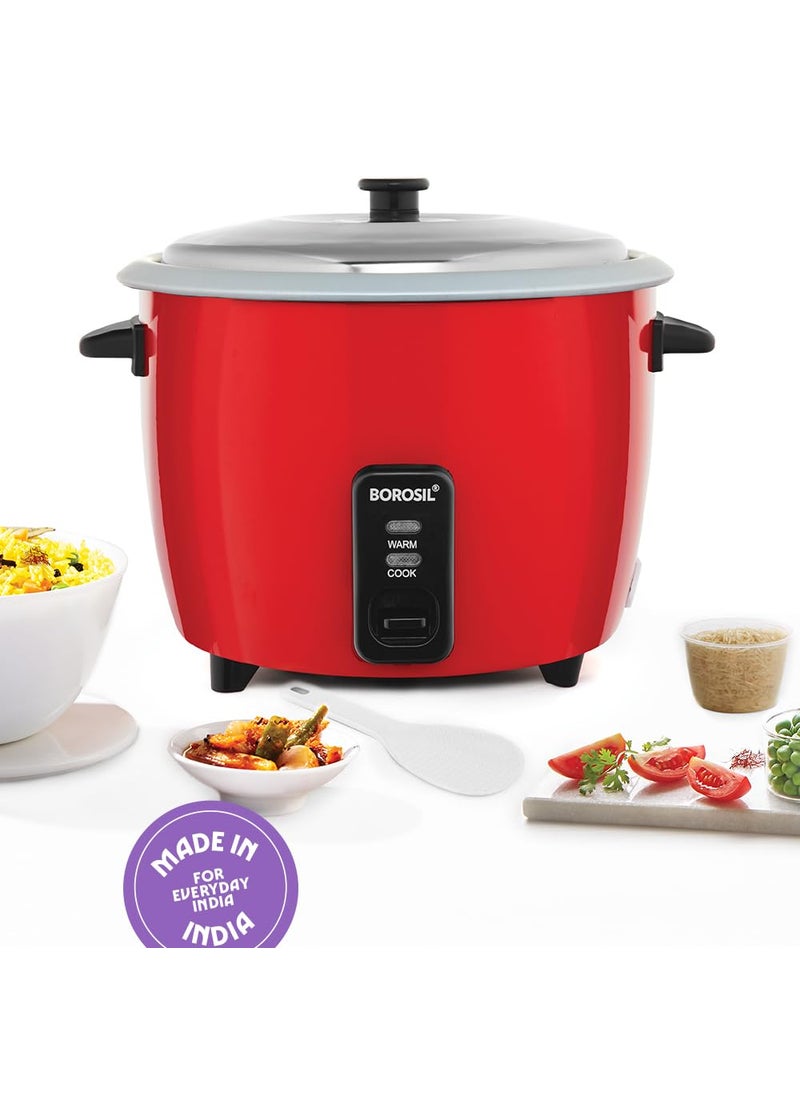 BOROSIL Borosil Pronto 1 L Electric Rice Cooker with Single Pot 400W Keep Warm Feature with Indicator Display Anti Skid Rubber Feet Cook Boil Noodles Rice Upma Idli Dhokla 2 Years Warranty  - Image 2