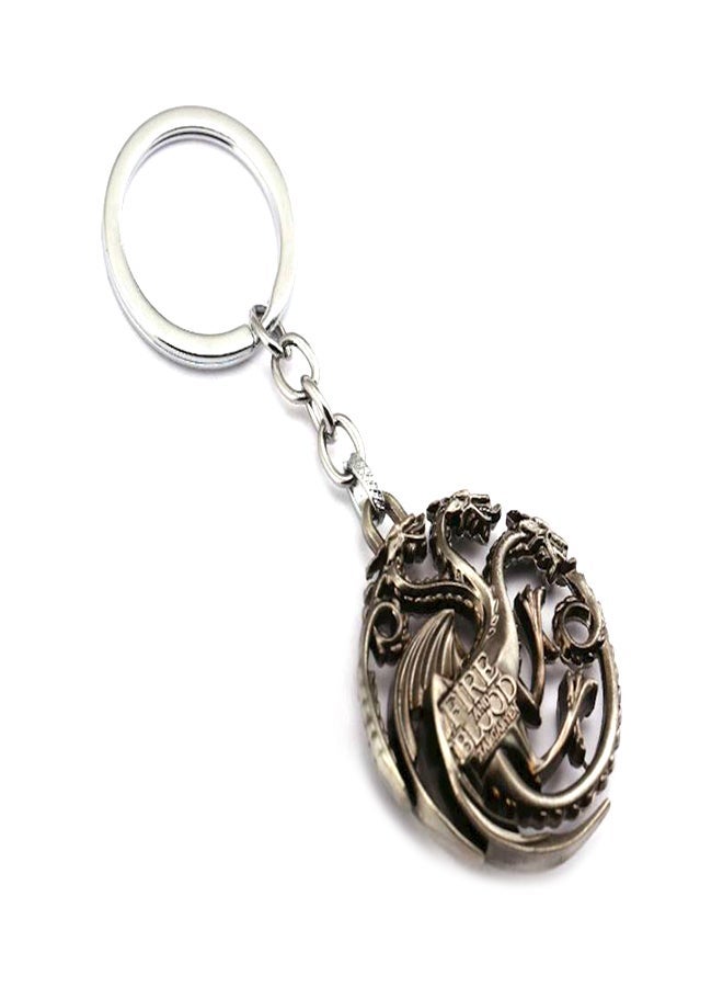 NIBEMINENT Fire And Blood Dragon From Game Of Thrones Bronze Metal Key Chain