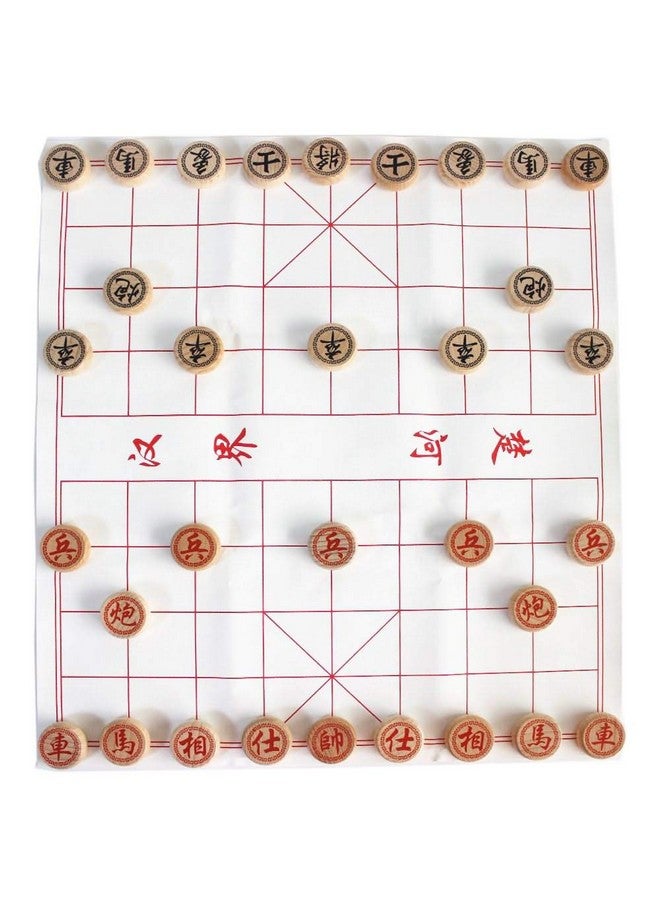GoodPlay Beechwood Chinese Chess Set Xiangqi Travel Games Sets with Leather Chessboard in a Hard Paper Box - Image 4