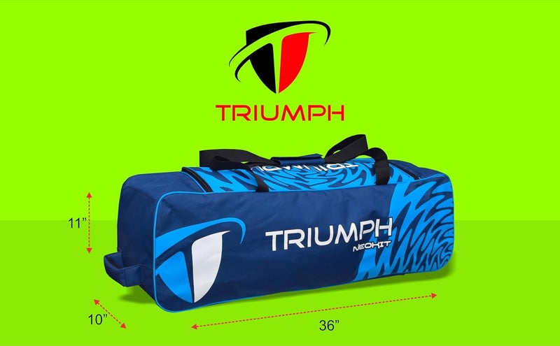 TRIUMPH حقائب كريكيت UNIKIT-990 بحجم 36"x11"x10" باللون الأزرق الداكن/السماء الزرقاء - Image 3