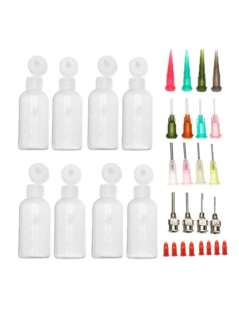 Tiebeauty - Pack of 8pcs 1 Oz.Jagua Henna Temporary Tattoo Bottle Kit, Multi Purpose Precision Applicator with 16 Blunt Tips for Body Art Paint DIY Project - Image 1
