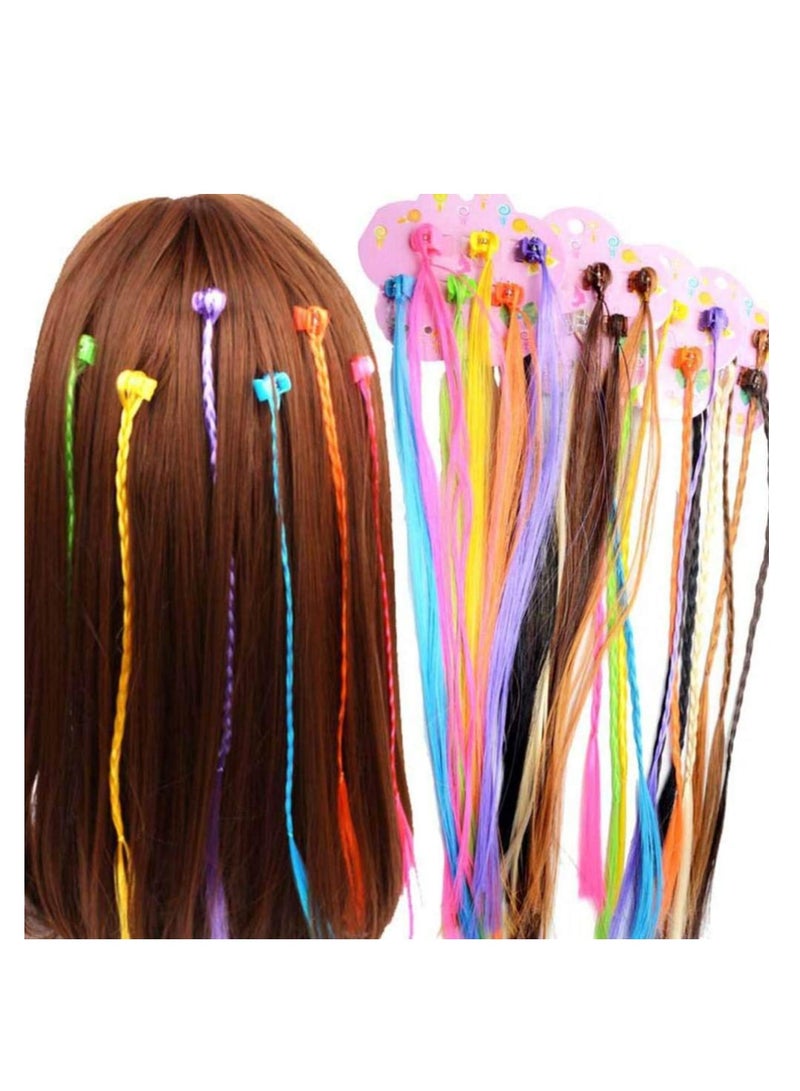 Loquat 36 Pcs Braided Hair Clips, Clip-On Extensions, Barrettes for Kids, Party Favors, Fashion Hairpieces - Image 1