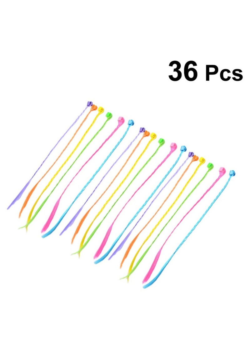 Loquat 36 Pcs Braided Hair Clips, Clip-On Extensions, Barrettes for Kids, Party Favors, Fashion Hairpieces - Image 2