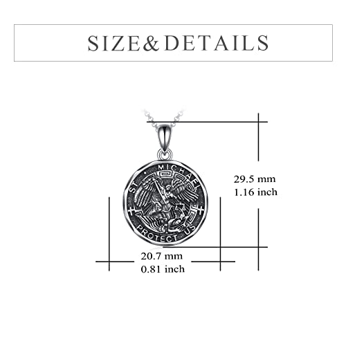 YFN Saint Michael Necklace Sterling Silver Religious Protector Pendant St Michael Archangel Jewelry Gifts for Women Men - Image 4