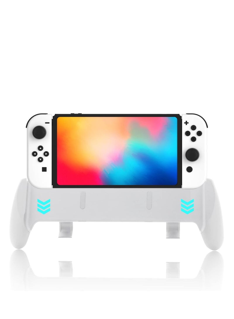 Hand Grip Stand For Nintend Switch OLED Model Comfortable & Ergonomic Handle Holder Kickstand with Game Card Storage NS OLED (White) - Image 2