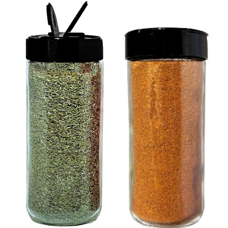 JARMING COLLECTIONS 16oz Glass Spice Shakers with Lids â€“ Set of 2 Large Seasoning Containers with Shaker Tops for Kitchen, Pantry & Herb Storage - Image 1
