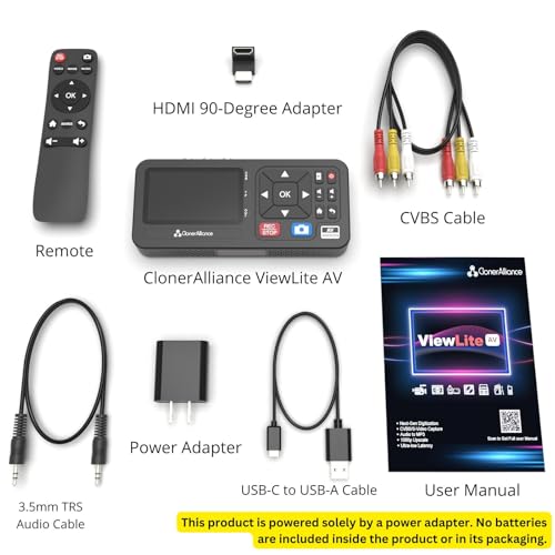 ClonerAlliance ViewLite AV, Portable Analog to Digital MP4/MP3 Video & Audio Converter with Remote. Capture CVBS/S-Video/RCA/Composite. VHS/Set-top TV Box/Retro Gaming/Hi8 Recorder. No PC Required. - Image 5