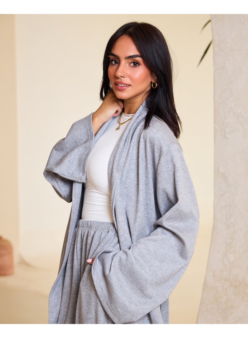 Dresscode Comfy Kimono Set In Grey - Image 2