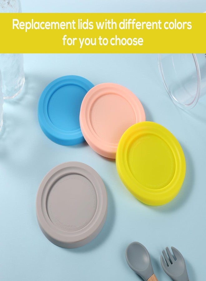 lasuroa 4pcs Ice Cream Containers Silicone Lids Compatible with Ninja Creami NC299AMZ NC300 NC301 Pints Ice Cream Maker, Silicone Covers Replacement BPA Free Storage for Ice Cream Accessories - Image 3