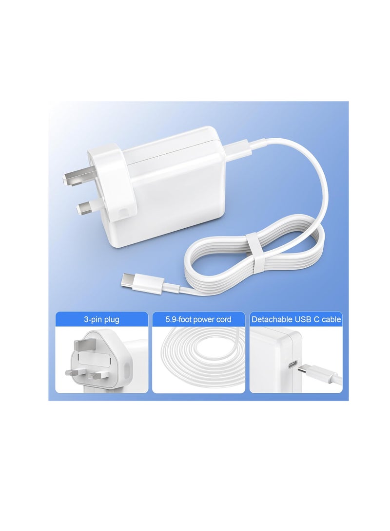 Terabyte شاحن USB C بقوة 96 واط لجهاز MacBook Pro 13/14/16 بوصة 2024-2020، MacBook Air 13/15 بوصة 2024-2019، iPad Pro/Air 13 12.9 11 بوصة والمزيد من محولات الطاقة Type-C البديلة - Image 3