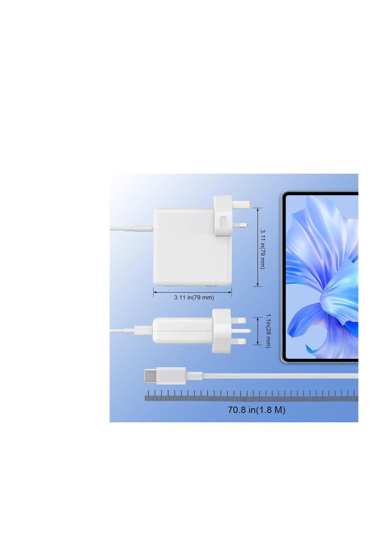 Terabyte شاحن USB C بقوة 96 واط لجهاز MacBook Pro 13/14/16 بوصة 2024-2020، MacBook Air 13/15 بوصة 2024-2019، iPad Pro/Air 13 12.9 11 بوصة والمزيد من محولات الطاقة Type-C البديلة - Image 4