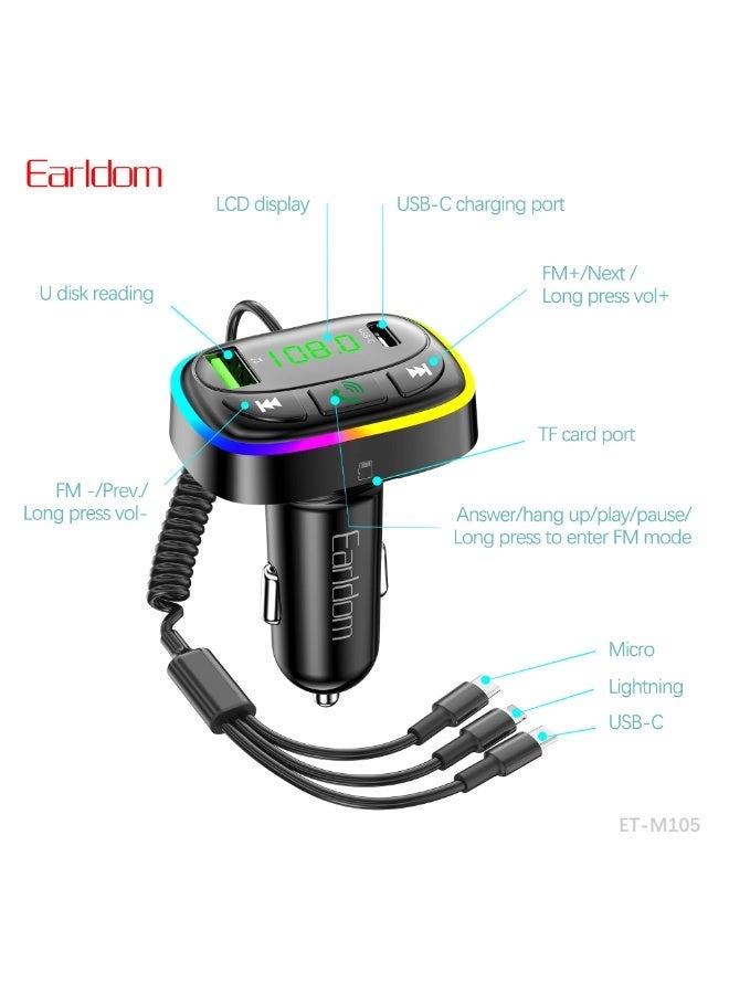Earldom ET-M105 Fm Transmiter with charger cable - Image 4