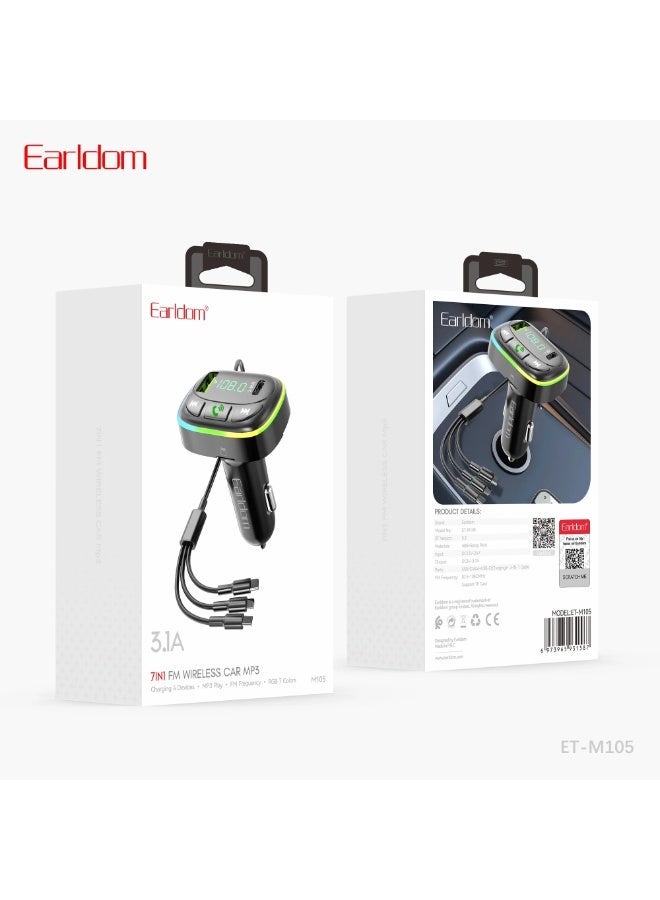 Earldom ET-M105 Fm Transmiter with charger cable - Image 2