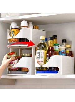 Generic Turntable Spice Rack 2 Tier Rotating Rack for Spices Bottles Oil Ingredients  and condiments  - Image 2