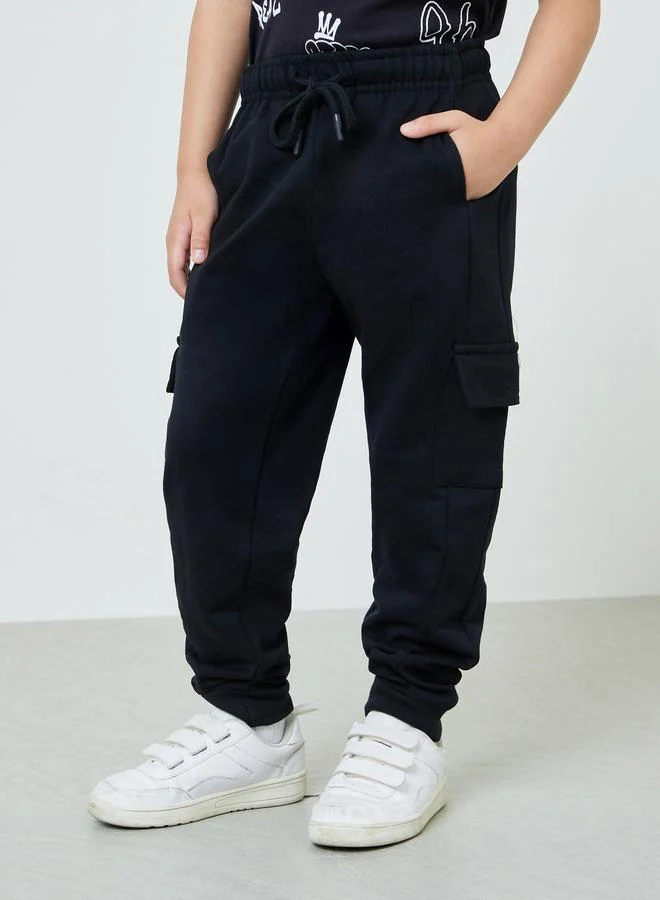 ستايلي Boys Solid Cargo Joggers with Drawstring