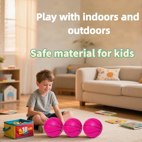 INTOWIND Mini Basketballs 3 Pack 7inch Small Basketball Size 3 Set with Pump Needle Ideal for Mini Hoop Outdoor Indoor Play Kids Basketball Party Favors - Image 5
