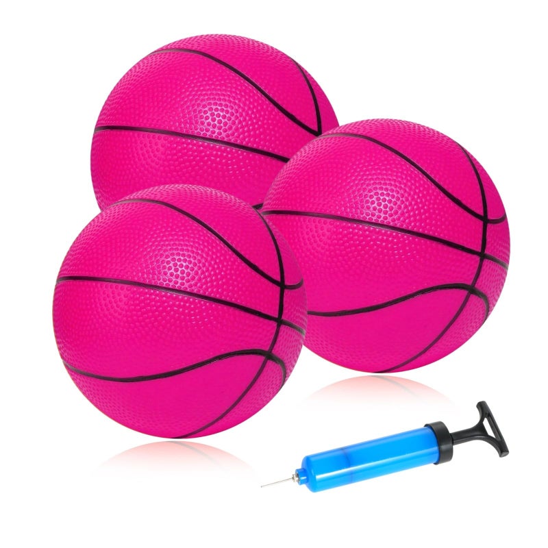 INTOWIND Mini Basketballs 3 Pack 7inch Small Basketball Size 3 Set with Pump Needle Ideal for Mini Hoop Outdoor Indoor Play Kids Basketball Party Favors - Image 3