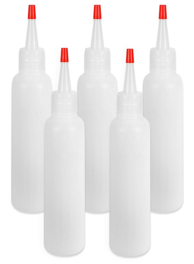 Ninsula 5Pcs Squeeze Bottles, 4 Oz Plastic Condiment Squeeze Bottles with Red Twist Top Cap, Empty Squeeze Bottles for Sauces, Ketchup, Mustard, Syrup, Oil, Dressings, Travel, Lab, and Crafts - Image 1