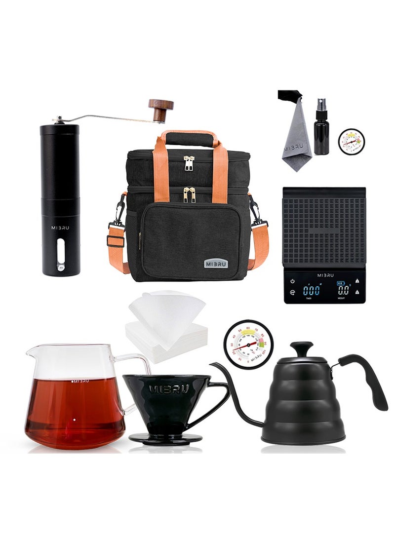 MIBRU V60 Coffee Machine Set Filter Espresso Drip Coffee Maker Set Size 02 Specialty Manual Pour Over Coffee Professional Tools Kit Barista 7Pcs - Image 1